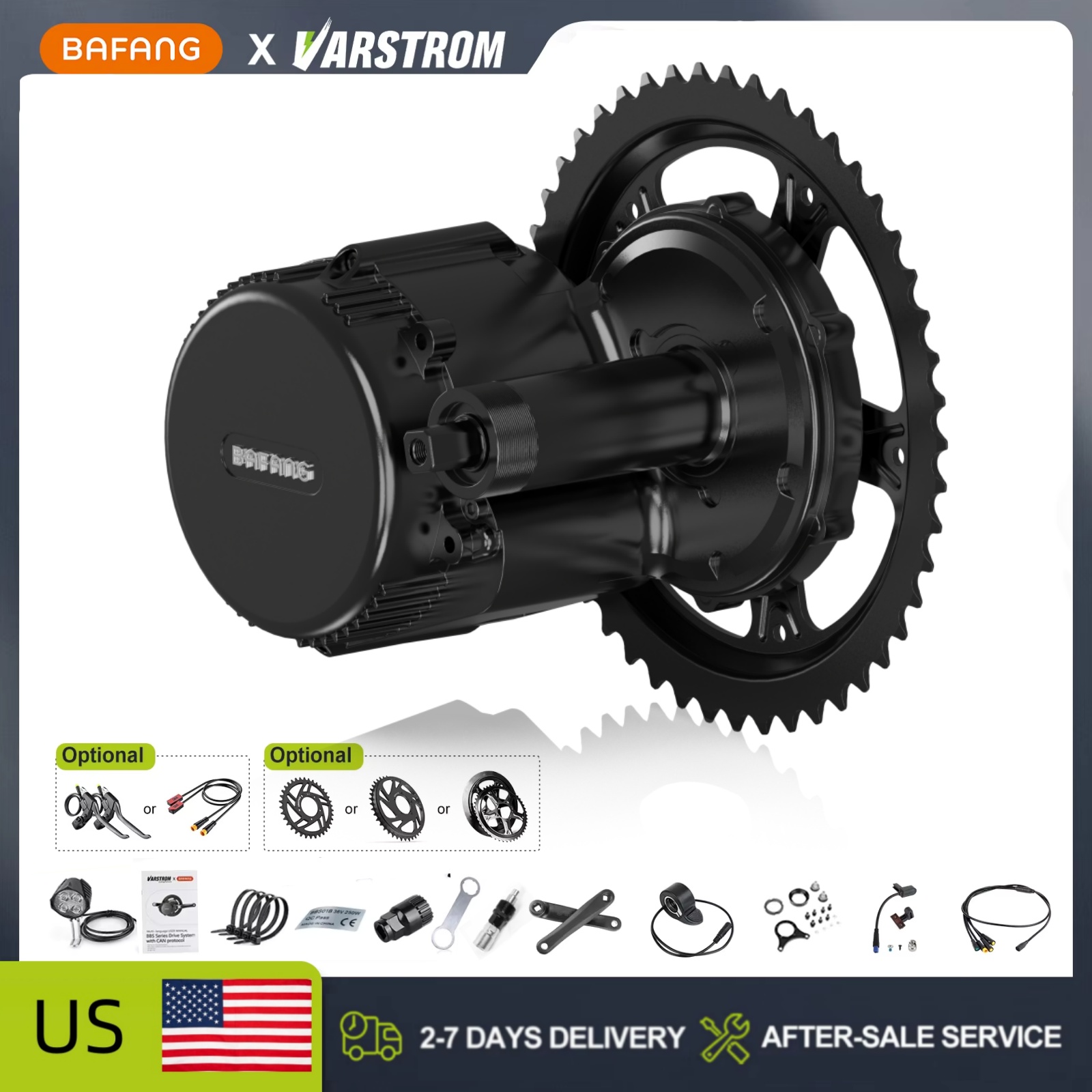 Side Hung Mid Drive Motor Kit - BAFANG 48V 500W 750W – zestaw